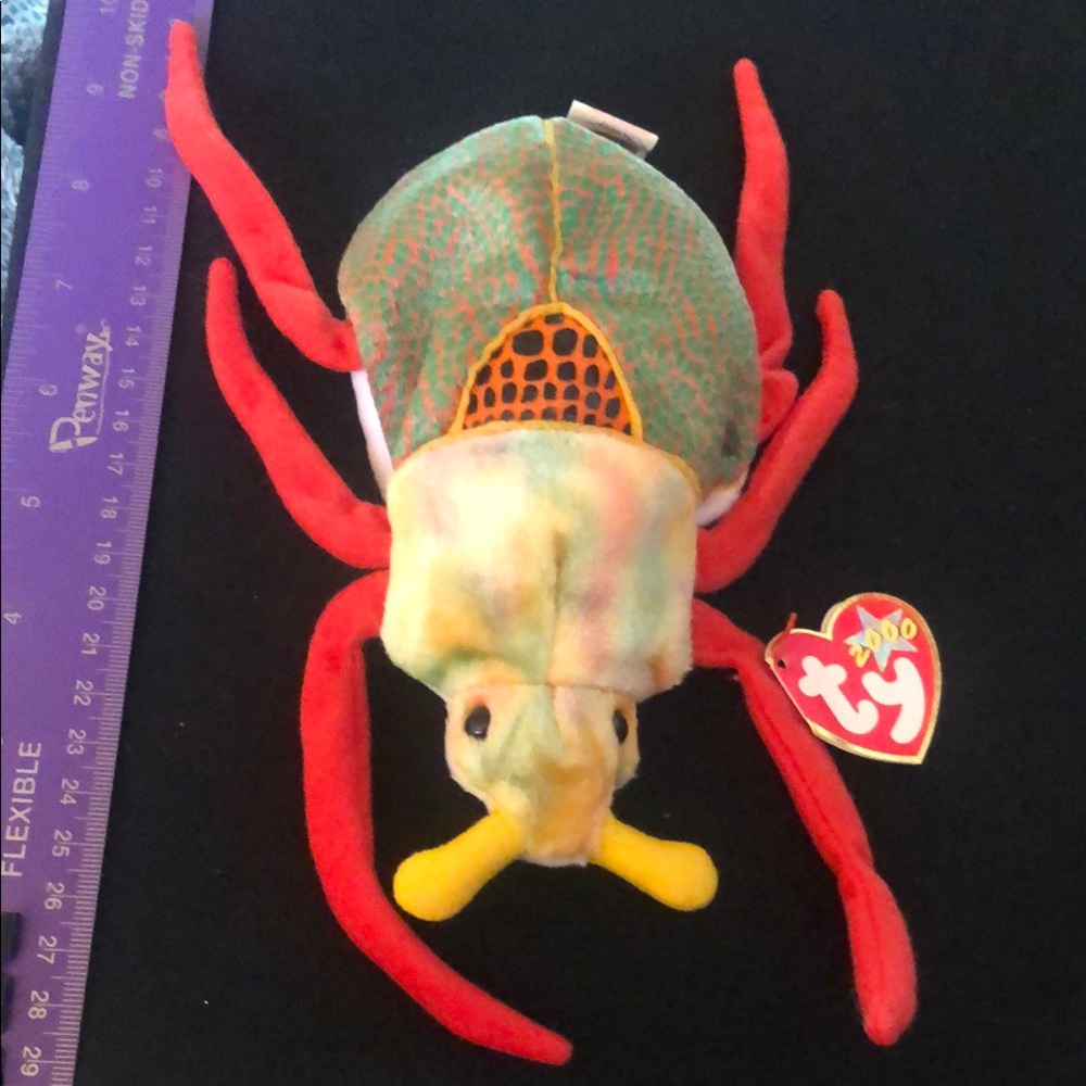 Ty Plush Reptile Toy - Green and Red